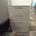 Global Grey 4 Drawer Lateral File Cabinet, 36", Locking